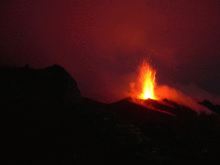 Attivita' eruttiva sullo Stromboli